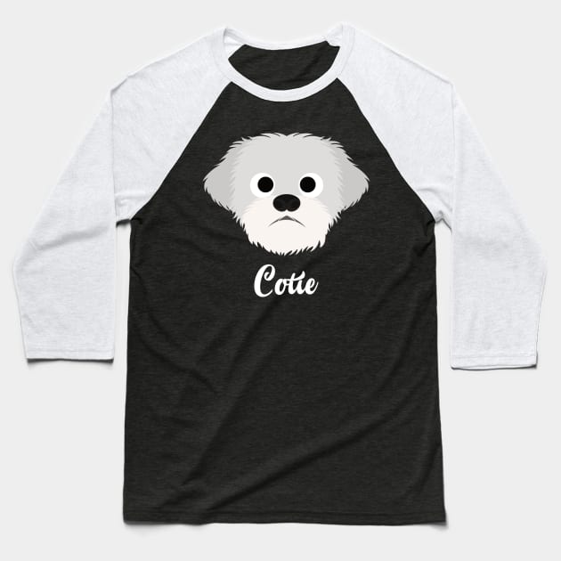 Cotie - Coton de Tulear Baseball T-Shirt by DoggyStyles